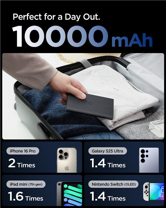 Spigen Essential 10,000mAh 22.5W Portable Charger, black EA2210