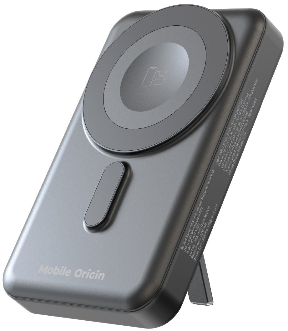 Mobile Origin Wireless Magnetic PowerBank 10000mAh, USB-C and Lightning Cable PB11