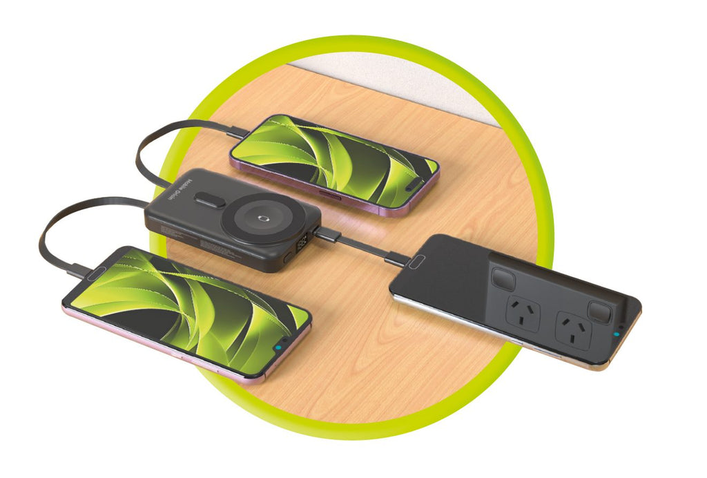 Mobile Origin Wireless Magnetic PowerBank 10000mAh, USB-C and Lightning Cable PB11