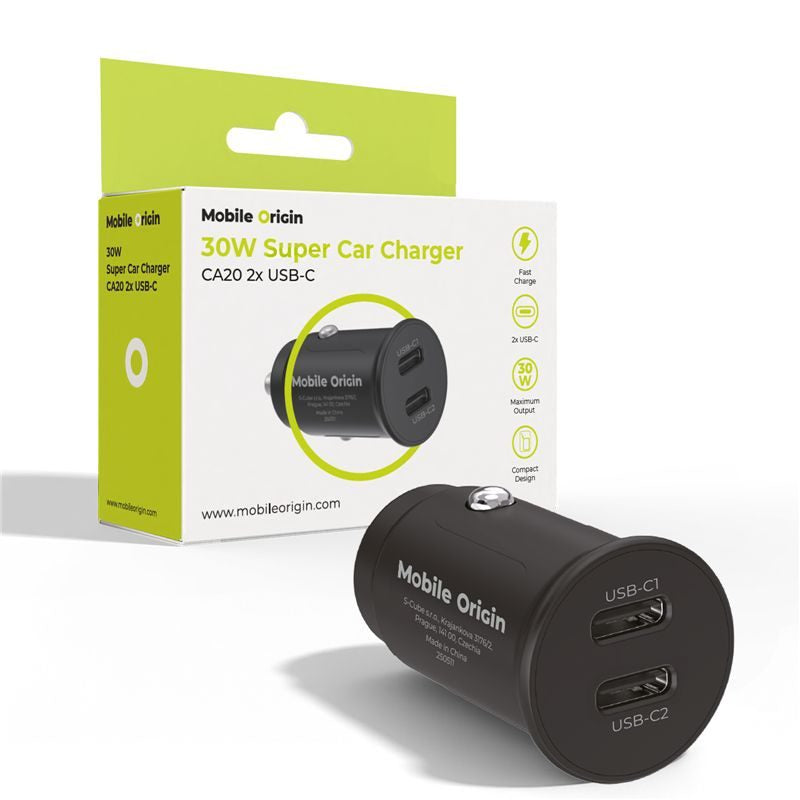Mobile Origin 30W Super Car Charger CA20 - 2x USB-C