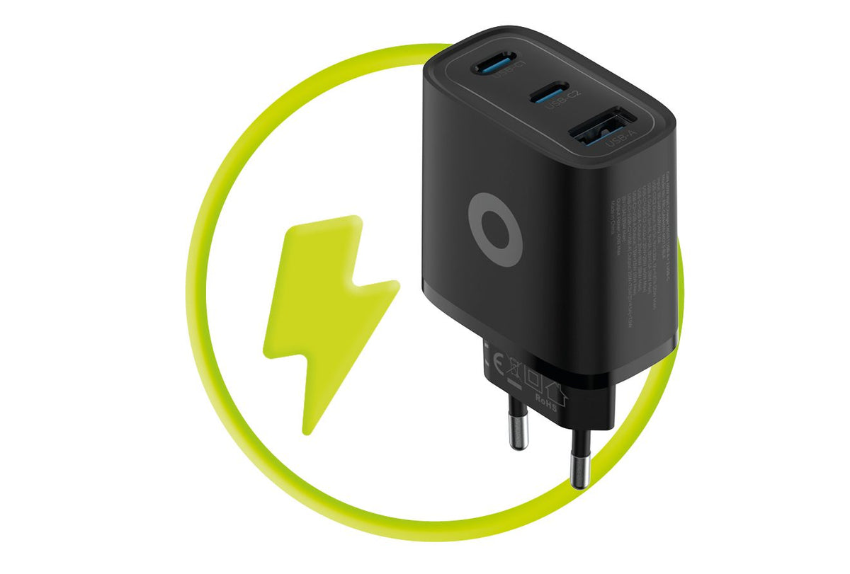 Mobile Origin GaN 40W Wall Charger MO13, black 1 USB-A + 2 USB-C