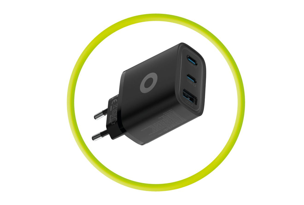 Mobile Origin GaN 40W Wall Charger MO13, black 1 USB-A + 2 USB-C