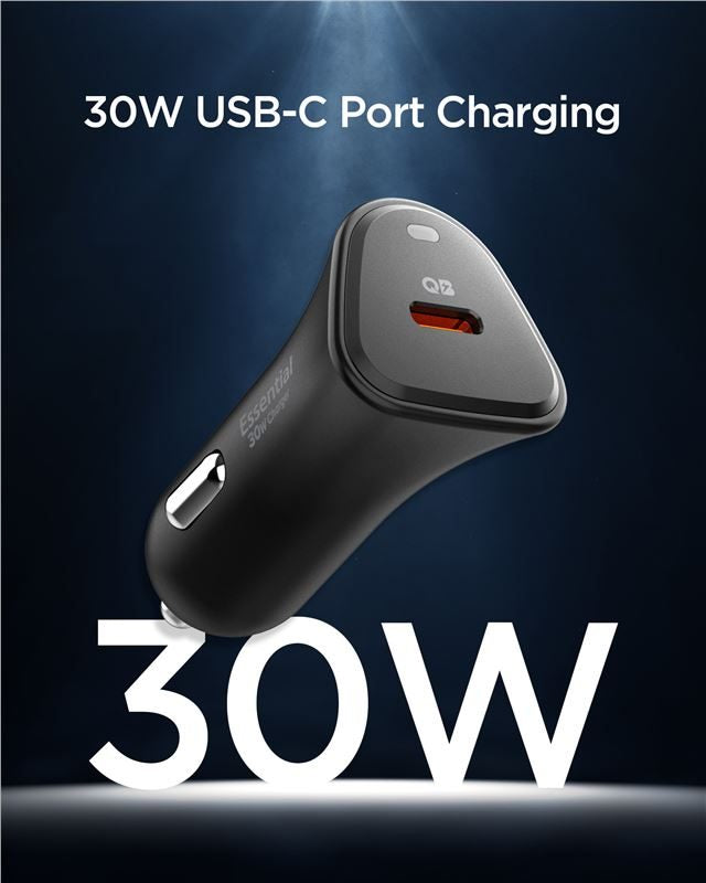 Spigen Essential 30W Car Charger EV301, black